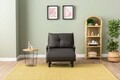 Canapea extensibilă cu 1 loc, Futon, 859FTN2346, Metal , Gri inchis