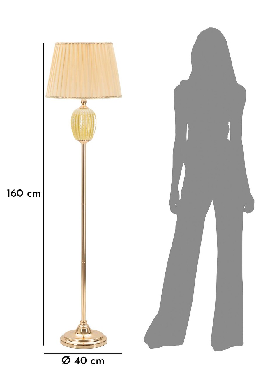 Lampadar Lot, Mauro Ferretti, 1 x E27, 40W, 40x160 cm, fier/ceramica, auriu/crem