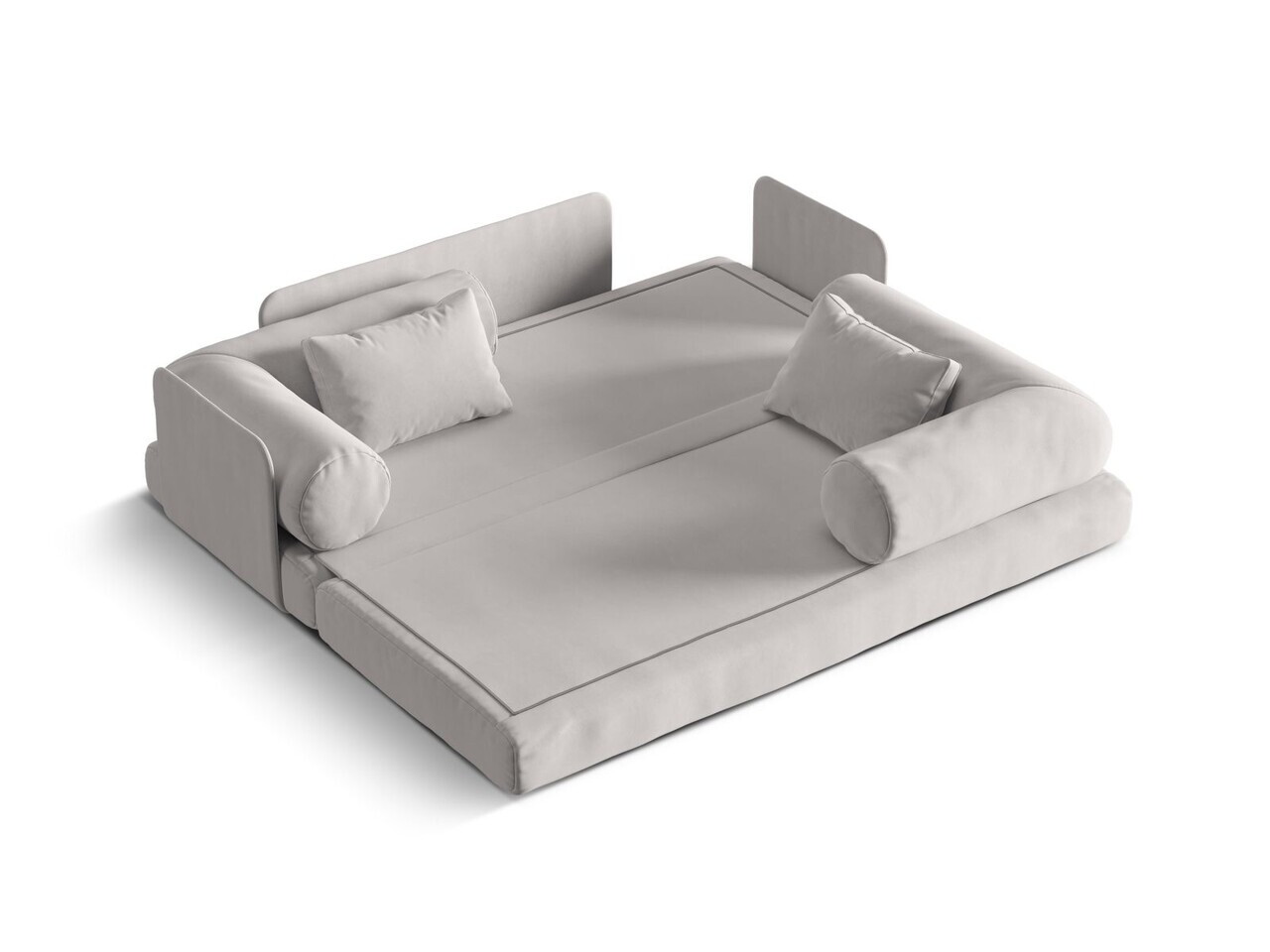 Canapea extensibila 3 locuri, Dreamy, Micadoni Home, 206x95x70 cm, catifea, gri deschis — imaginea 5