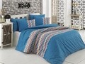 Lenjerie de pat dubla Essentiel, Majoli Home Collection, 4 piese, 200x220 cm, 100% bumbac ranforce, multicolor