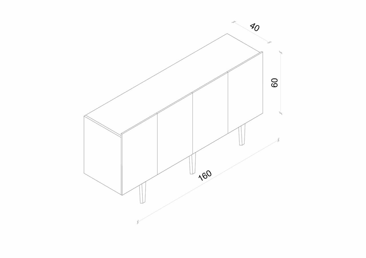Consola, Hanah Home, Capella 160, 160x60x40 cm, MDF, Gri - view 6
