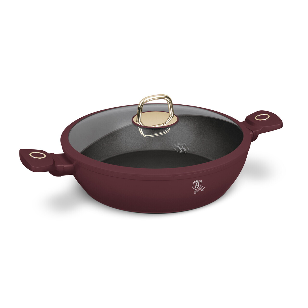 Oala cu capac Berlinger Haus, Leonardo, 30 cm, 4.5 L, aluminiu forjat, visiniu mat - imagine 5