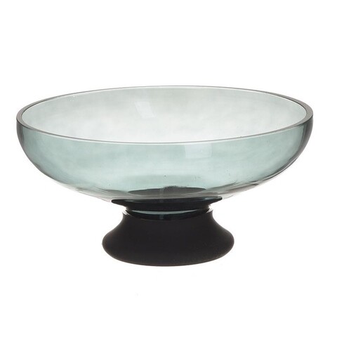 Bol decorativ InArt, 24x12 cm, sticla, verde/negru