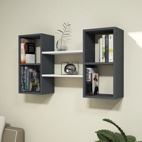 Raft Pentru Perete Bambi, Puqa Design, 60x105x20 Cm, Alb/antracit