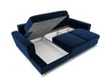 Coltar extensibil stanga 4 locuri, Moghan, Micadoni Home, GL, 241x145x88 cm, catifea, albastru regal