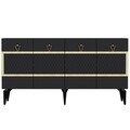 Consola, Olivia, Ipek, 150x79x40 cm, PAL , Antracit / Aur
