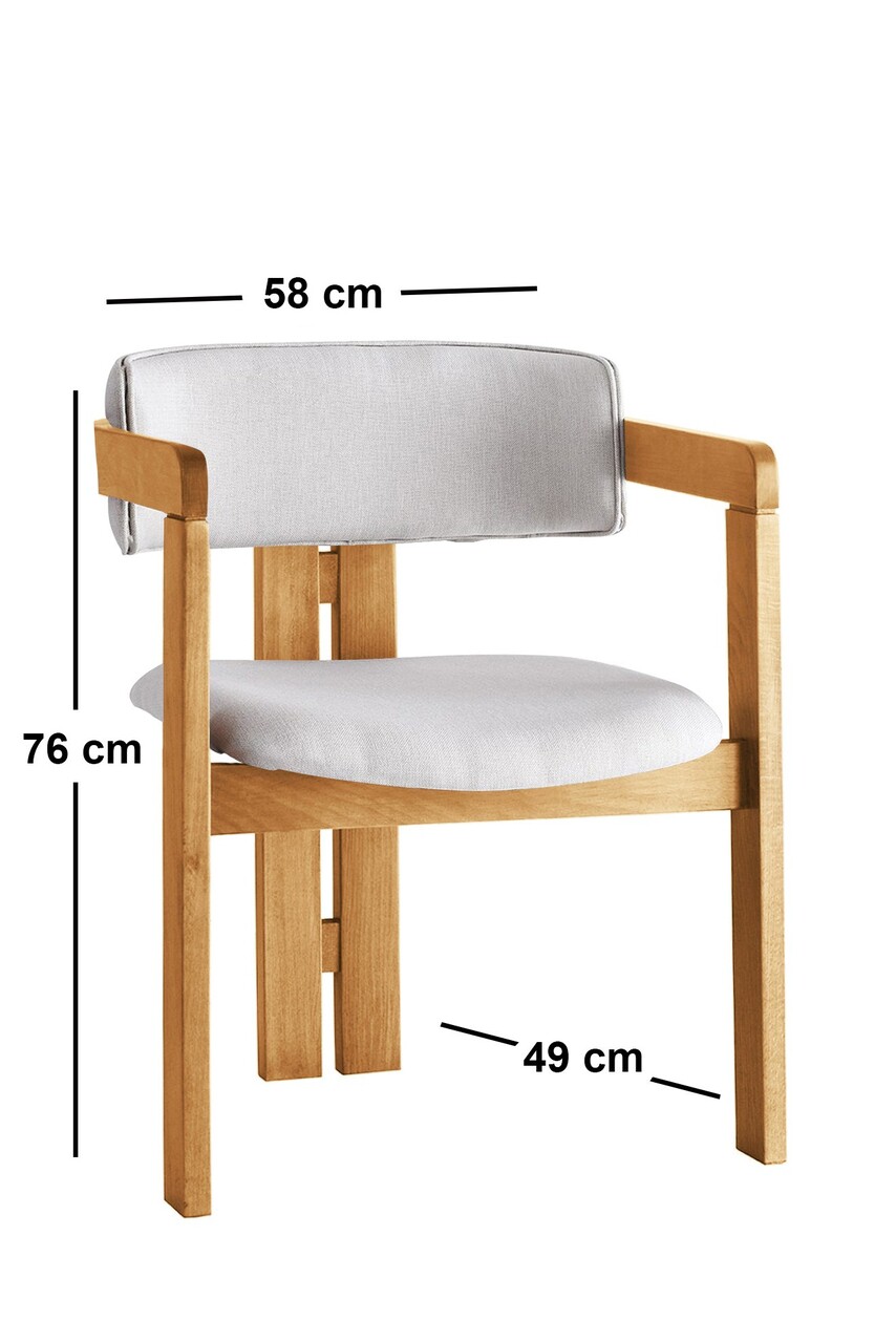 Scaun, Nmobb, CO-044, Cadru: 100% LEMN, Crem / Stejar