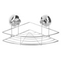 Etajera de colt pentru baie Corner, 5five, fixare cu ventuze, 22 x 22 x 11.5 cm, otel