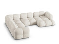 Coltar panoramic stanga 5 locuri, Loretto, Cosmopolitan Design, 345x250x68 cm, tesatura structurata, bej