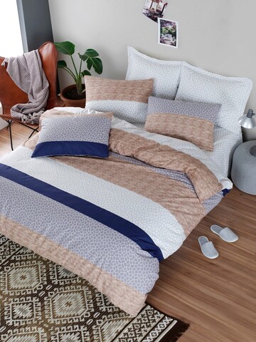 Lenjerie de pat dubla, tigre - beige, enlora home, bumbac ranforce