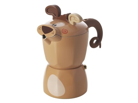 Cafetiera, Bricco Bracco, Excelsa, 3 cesti, aluminiu, bej/maro