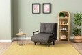 Canapea extensibilă cu 1 loc, Futon, 859FTN2346, Metal , Gri inchis