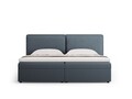Pat continental cu saltea, topper si lada depozitare, 140x200 cm, Micadoni Home, Jodie-78, tesatura structurata, albastru