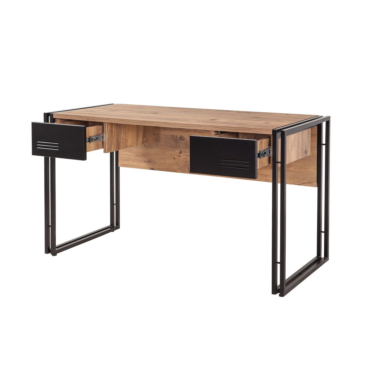 Set de mobilier pentru camera de studiu, Hanah Home, COSMO-TKM.8, Pin Atlantic / Negru — imaginea 5