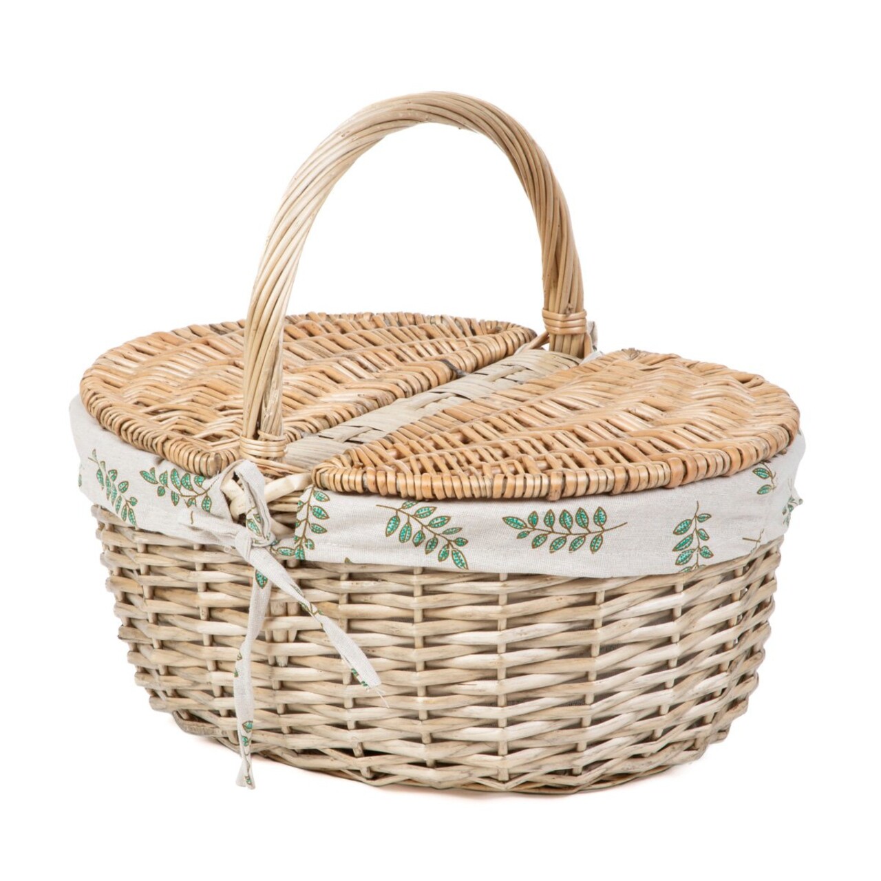 Cos de picnic Lorenzo, Homla, 40x30x18/34 cm, rachita, natur - 1 | YEO