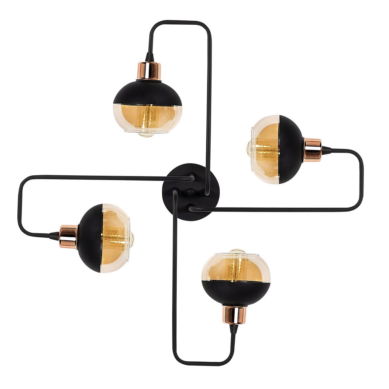 Lustra, Alby, 525NOR1183, Fier, Negru/Cupru - 1 | YEO