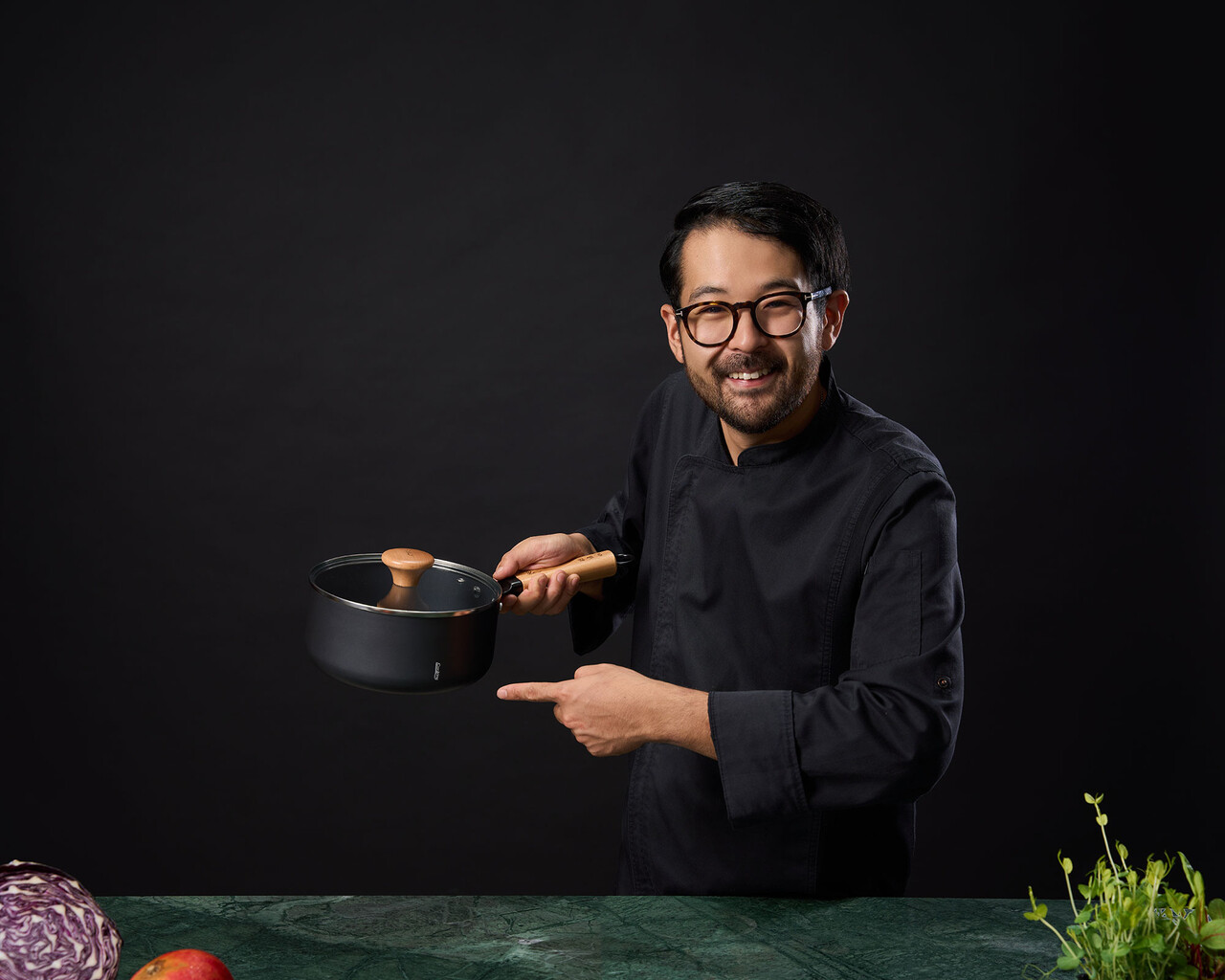 Oala cu capac, Samurai Gourmet by Rikito Watanabe si Cooking by Heinner, 20x9.5 cm, 2.7 L, aluminiu, negru/natur - imagine 11