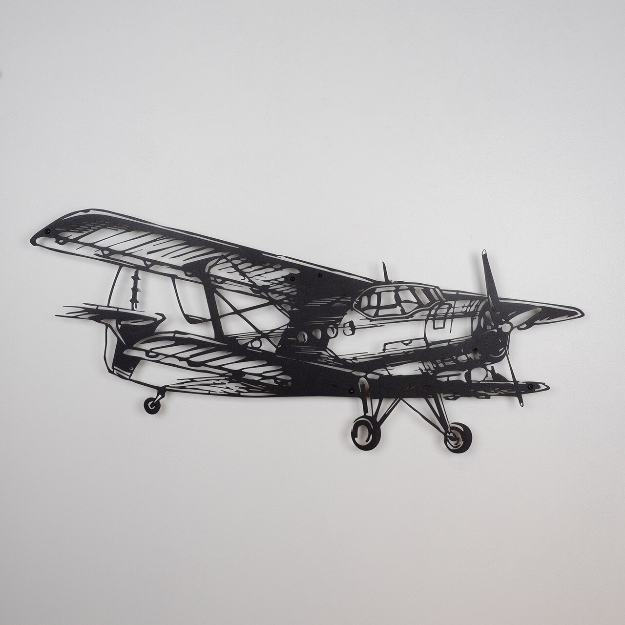 Decoratiune de perete, Airplane, Dimensiune: 39 x 74 cm (1 bucată), Negru - view 2