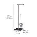 Suport hartie igienica si perie pentru toaleta, Wenko, Lima, 20 x 69 x 23.5 cm, inox/sticla temperata