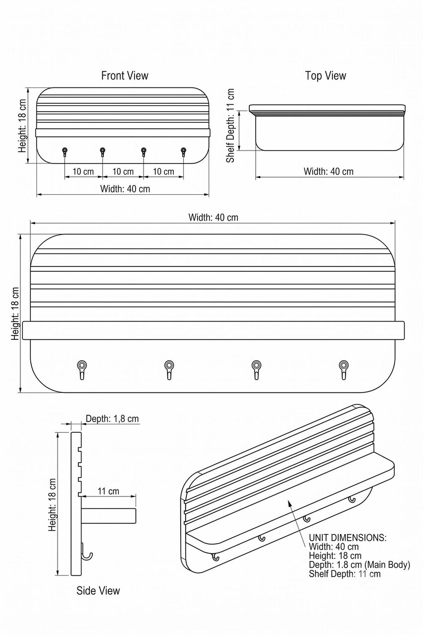 Raft de perete, Hanah Home, Artmtkwll9-White, MDF, Alb — imaginea 5