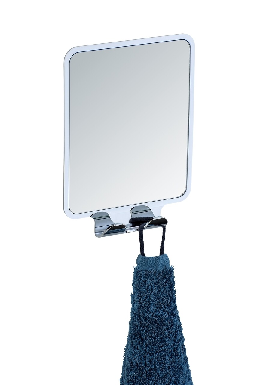 Oglinda cosmetica cu suport autoadeziv, Wenko, Quadro Vacuum-Loc®, 14 x 19.5 x 8 cm, plastic - 1 | YEO