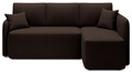 Coltar extensibil dreapta 3 locuri ELTAP, Hadson, 206x150x89 cm, lemn/poliester, maro inchis