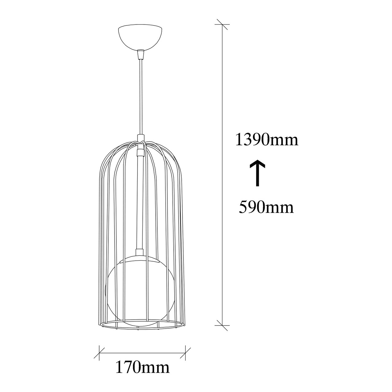 Lustra, Tatum, 584TTM1317, Metal, Negru / Fume