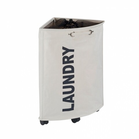 Cos pentru rufe mobil Tresco Beige, Wenko, 33 x 60 cm (50 L),  poliester/polipropilena, bej