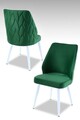 Set scaune 4 piese, Beckley, Pufi, Verde/Alb