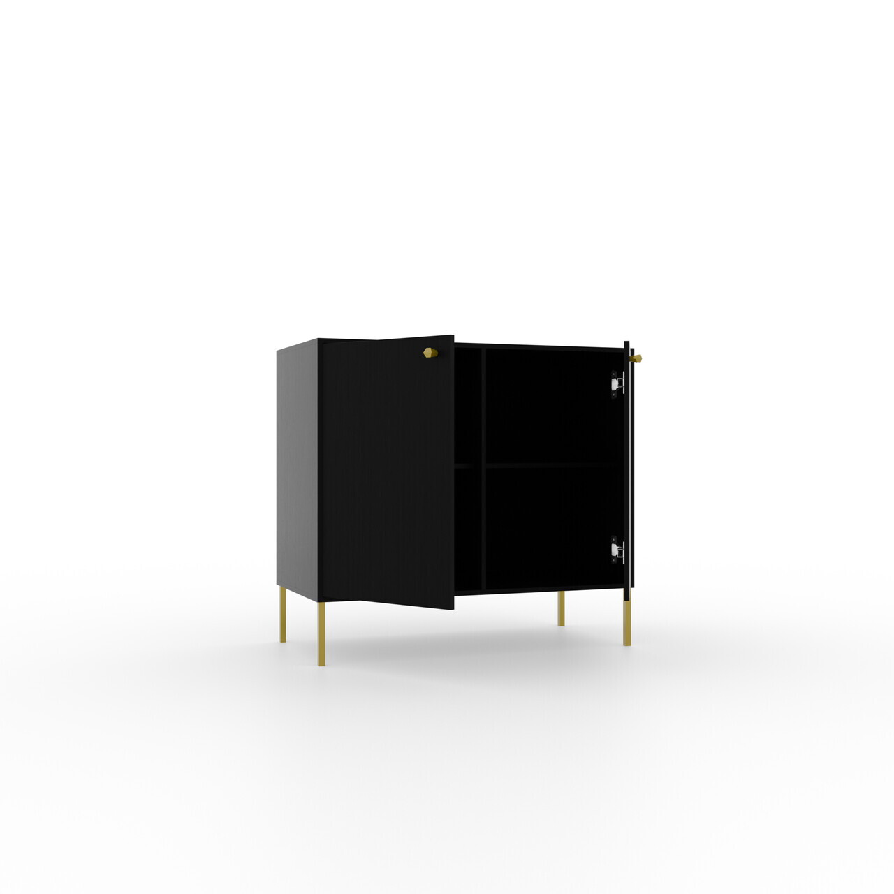 Comoda ADRK, Tili 2D, 83.6x40.8x73.9 cm, PAL laminat, negru — imaginea 3