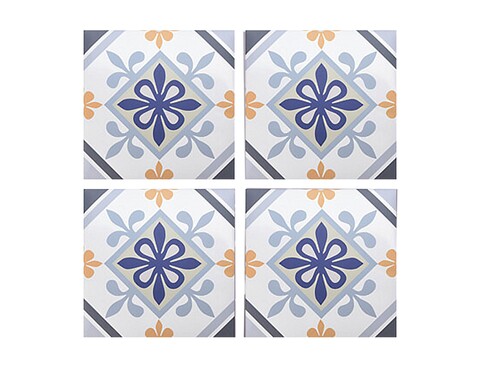 Autocolant decorativ Ethnicities, 15×15 cm, 8 piese, polipropilena, albastru/galben Excellent Houseware imagine 2022 by aka-home.ro