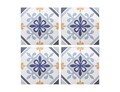 Autocolant decorativ Ethnicities, 15x15 cm, 8 piese, polipropilena, albastru/galben