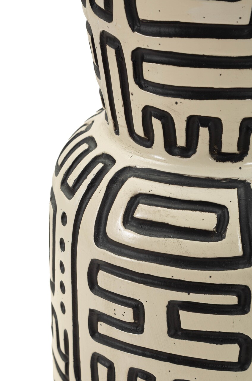 Vaza decorativa, Mauro Ferretti, Nairobi, 16x86 cm, polirasina, alb/negru - imagine 2