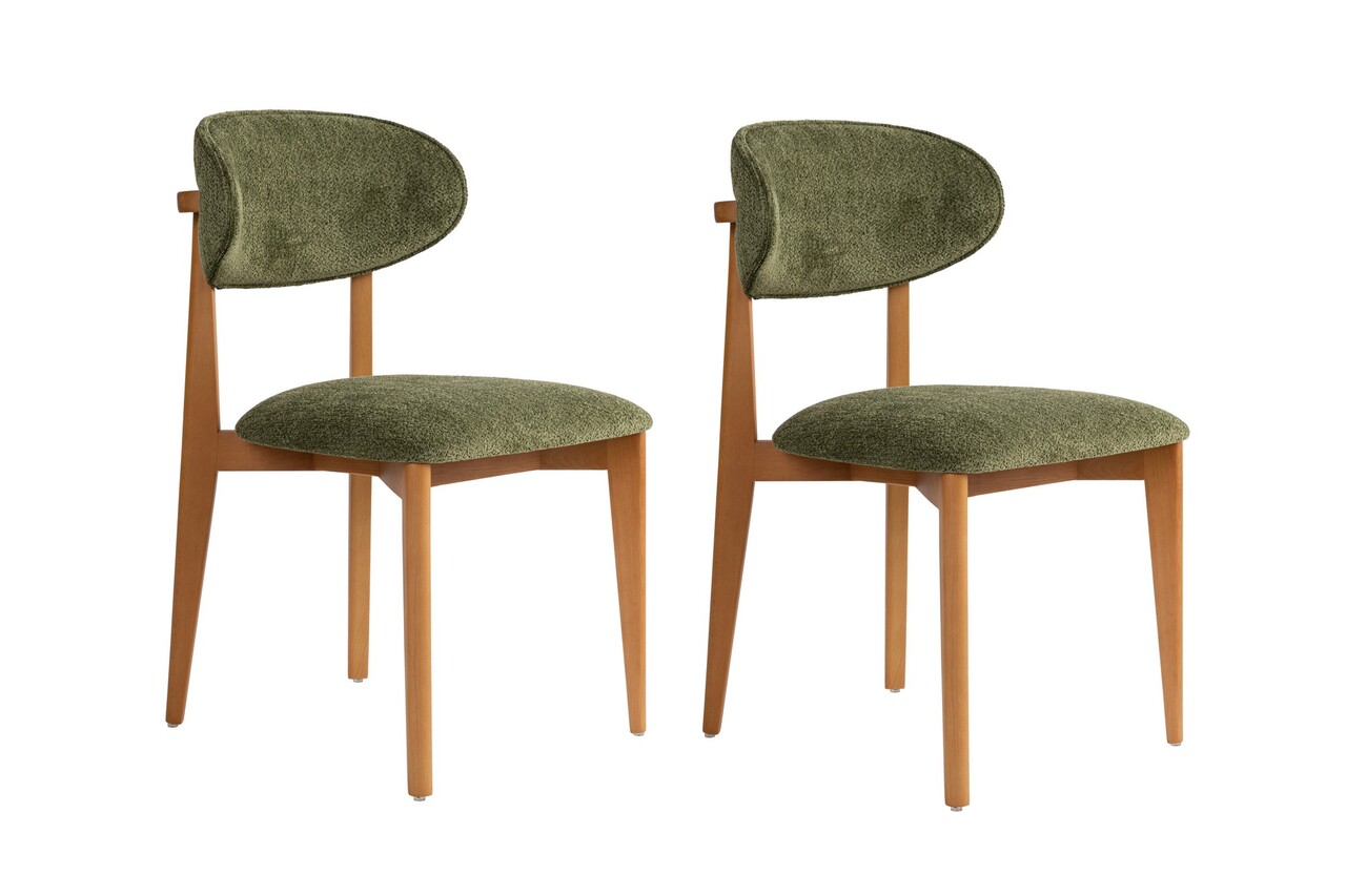 Set scaune 2 piese, Wayland, Lionte, Verde / Stejar închis - 1 | YEO