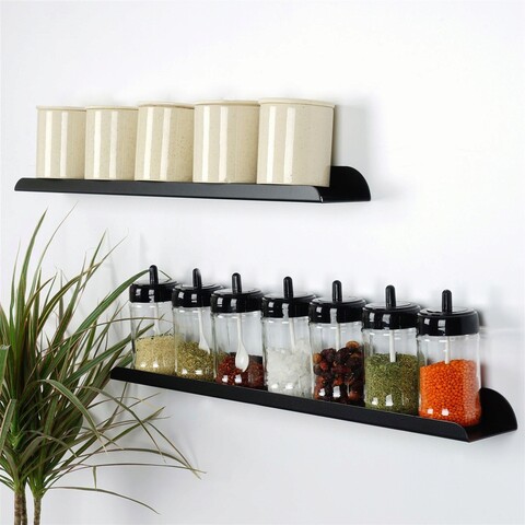 Raft de perete, evila originals, wr083, 60x4x8 cm, negru