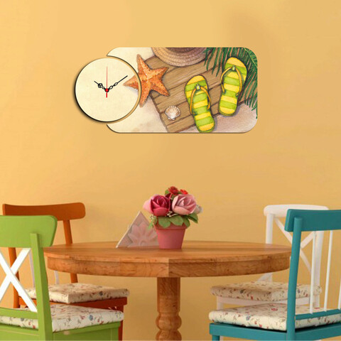 Set ceas si tablou decorativ, yms-31, mdf , dimensiune: 68 x 32 cm, multicolor
