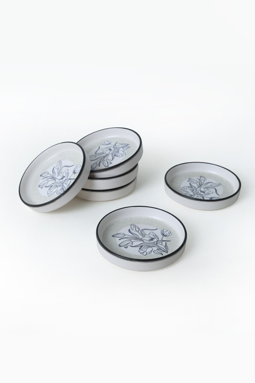 Set boluri ceramice (6 bucăți), L'essentiel Maison, 275KRM2361, Antibacterian, Alb/Negru — imaginea 7