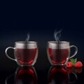Set 2 cani termorezistente Doble, Ambition, 250 ml, sticla temperata, transparent