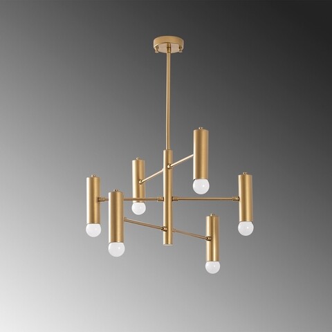 Lustra, Gharib – 13267, Fulgor, 55 x 55 x 73 cm, 6 x E27, 40W, auriu 13267