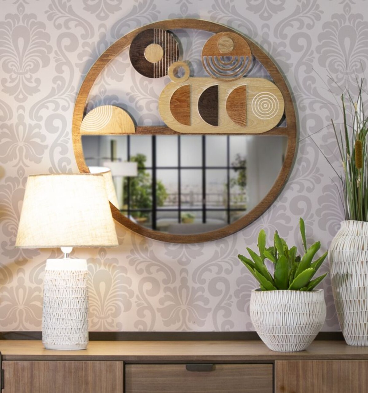 Oglinda de perete Block, Mauro Ferretti, 80 cm, MDF, multicolor - 2 | YEO