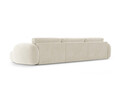 Coltar panoramic extensibil 5 locuri, Tonale, Cosmopolitan Design, 362x149x88 cm, catifea, ivoriu