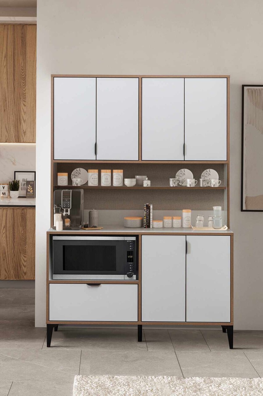 Dulap multifunctional, Hanah Home, Arden Coffee, 127x190x44 cm, Alb - imagine 2