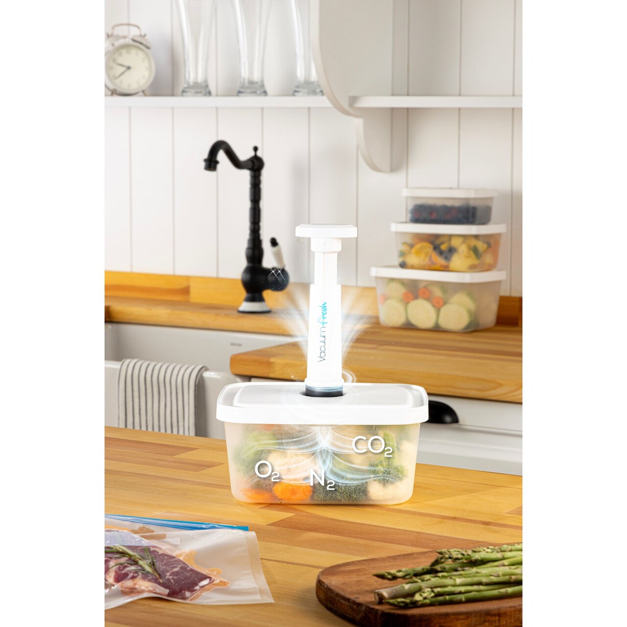 Set cutie de depozitare și pungă pentru depozitarea alimentelor, Hermia, 964FRM5785, Dimensiuni cutie de depozitare: 13,7 x 17,6 x 8 cm / 950 ml (2 bucăți), Transparent - imagine 3