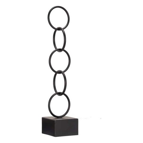 Decoratiune Rings, Gift Decor, 12.5 x 12.5 x 60.5 cm, metal, negru Gift Decor