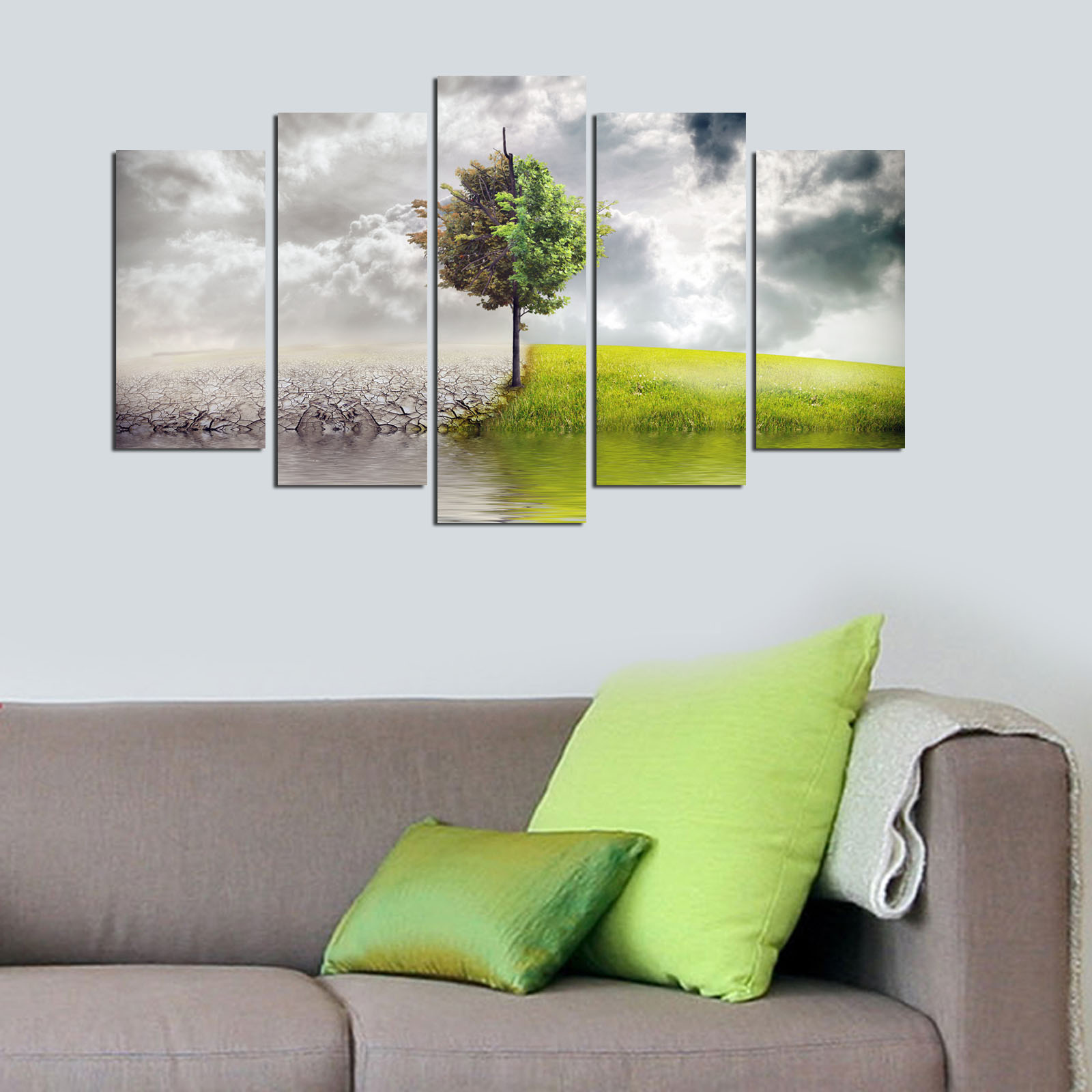Tablou decorativ MDF, 5M-9, 20 x 60 cm, Multicolor