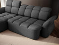 Coltar extensibil stanga 3 locuri ELTAP, Beneth, 301x185x115 cm, lemn/poliester, gri inchis