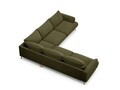 Coltar simetric 5 locuri, Naomi, Micadoni Home, 280x280x75 cm, catifea, verde