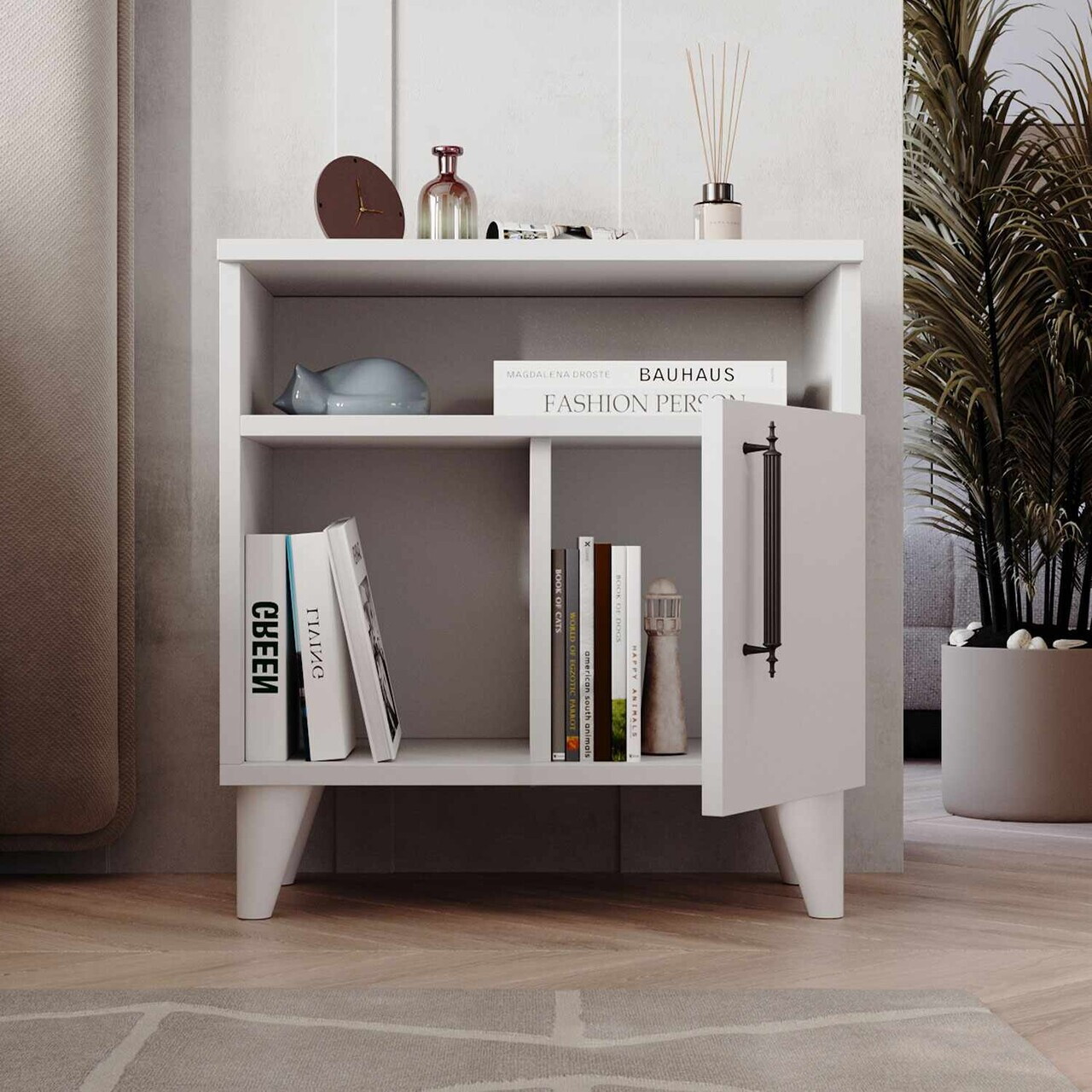 Noptiera, Hanah Home, Kommen, 56x60x33 cm, Alb — imaginea 5