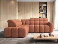 Coltar extensibil stanga 4 locuri ELTAP, LT-30COR, Falconn, 258x208x107 cm, lemn/poliester, caramiziu