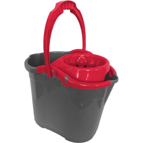 Galeata cu storcator cubio, jotta, 14 l, gri/zmeura